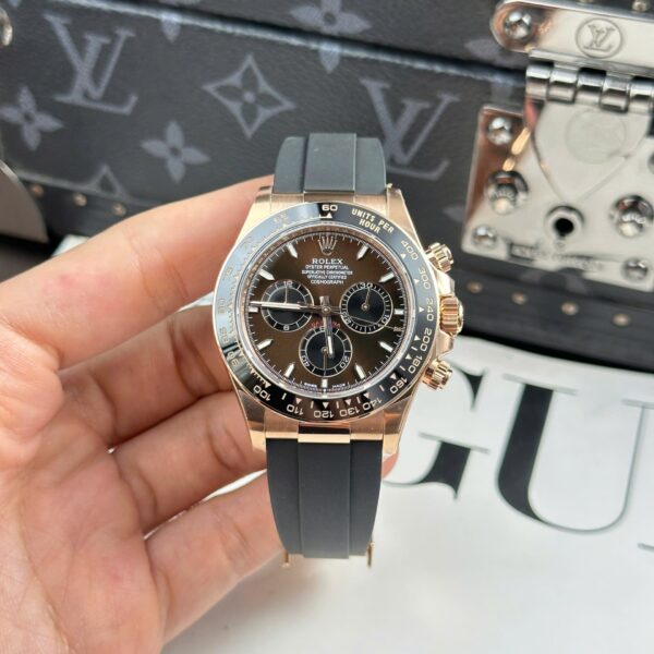 Rolex Cosmograph Daytona 126515 Fake Watches Chocolate Dial Rubber Strap THB Factory 40mm