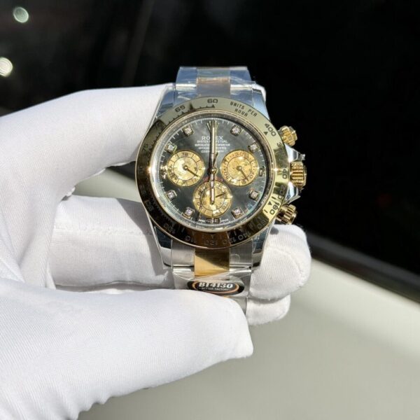Rolex Cosmograph Daytona Replica Watch Mother Of Pearl & Moissanite Diamonds Dial 40mm