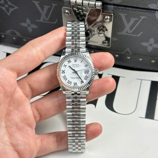 Rolex DateJust Fake 11 High Quality White Face Roman Numeral Watch THB Factory 31mm