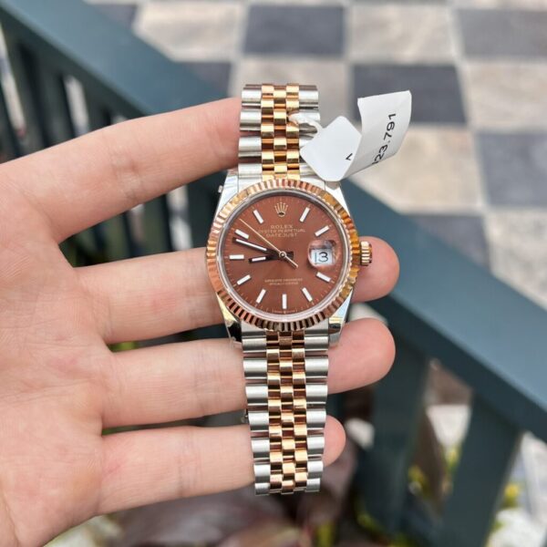 Rolex DateJust Gold Wrapped Chocolate Dial Replica Watch Luminous Markers GMF 36mm