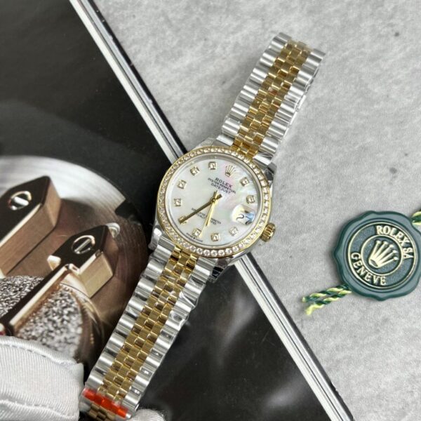 Rolex DateJust Mother of Pearl DemiGold Dial Fake 1:1 Women's Watch 31mm