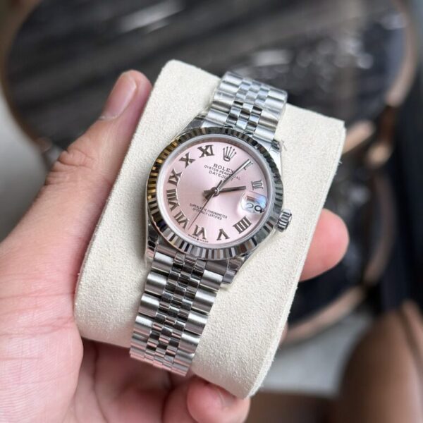 Rolex DateJust Pink Dial Replica Women's Watch Roman Numerals EW 31mm