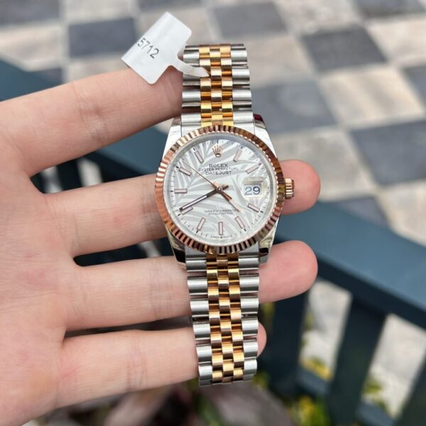 Rolex DateJust Replica 1:1 Watch Palm Leaf Grey Dial GM Factory 36mm