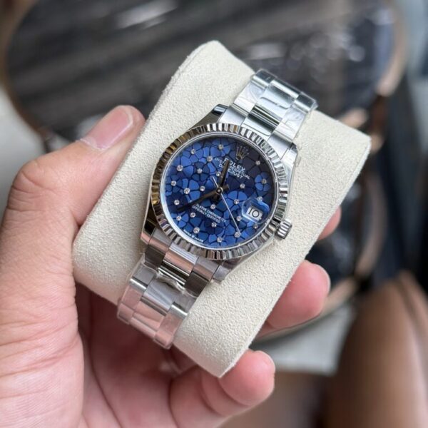Rolex DateJust Replica Women's Watch 11 Blue Leaf Dial 31mm
