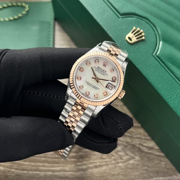 Rolex DateJust Rose Gold Women's Watch with Diamond Markers Rep 1:1 31mm