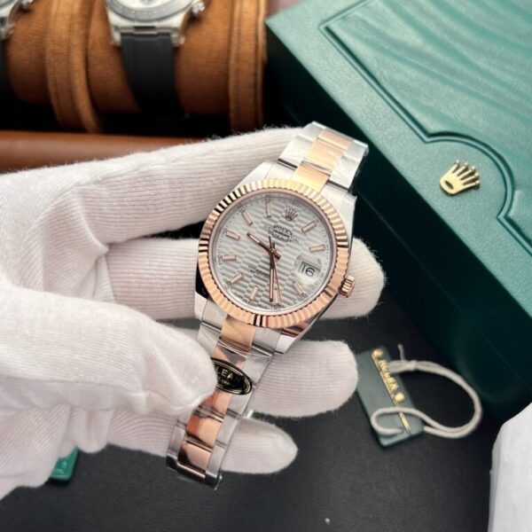 Rolex DateJust Silver Gold Dial Replica 1:1 Watch Demi Clean Factory 41mm