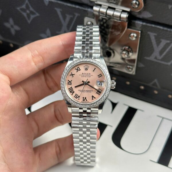 Rolex DateJust Women Custom Gold Wrapped + Ruby Baguette + Diamonds Moissanite 31mm