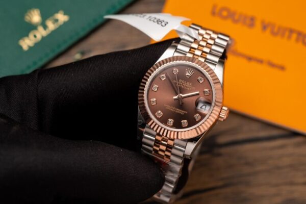 Rolex DateJust Women's Watch Gold-Plated Chocolate Face Rep 1:1 31mm