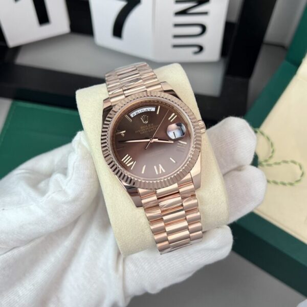 Rolex Day-Date 18K Gold Wrapped Replica Watch Chocolate Dial GM V2 40mm