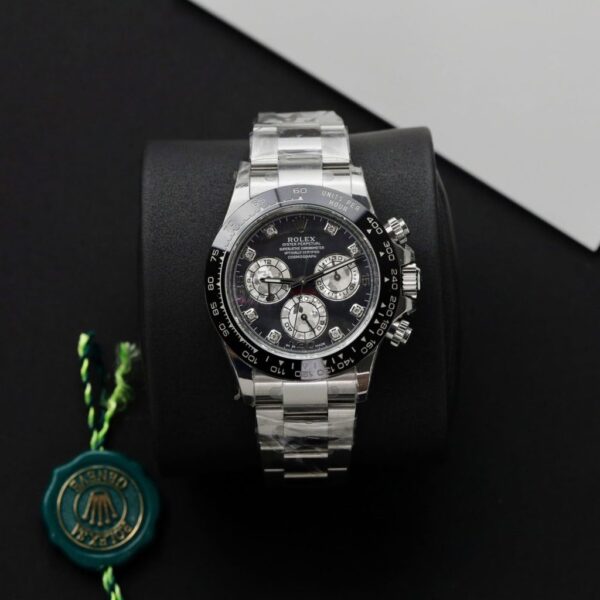 Rolex Daytona Replica Watch Dial Mother Of Pearl Custom Moissanite Diamonds 40mm