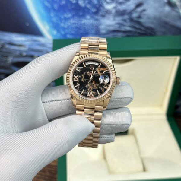 Rolex Fake Watch Day-Date Rose Gold Lava Dial BP Factory 40mm