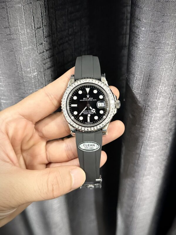 Rolex Replica Watch Yacht-Master Custom Moissanite Diamonds Clean Factory 40mm