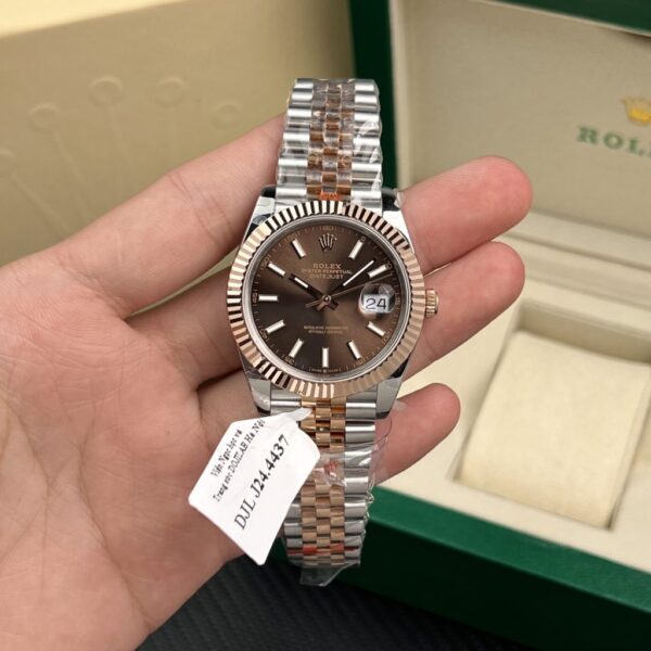 Rolex Replica Watches DateJust Gold Wrapped Chocolate Dial GM Factory 41mm