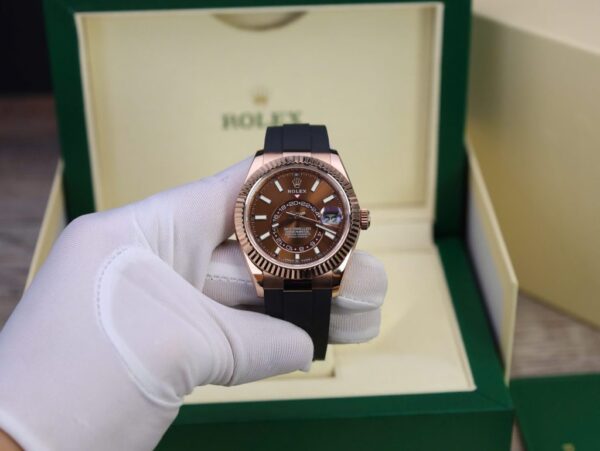 Rolex Sky-Dweller M336235 Custom Gold Wrapped Chocolate Dial 42mm