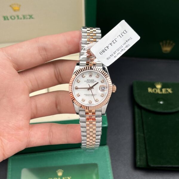 Rolex Women's Watch Rep 11 DateJust 18K Rose Gold-Plated MOP Face GM Factory 31mm